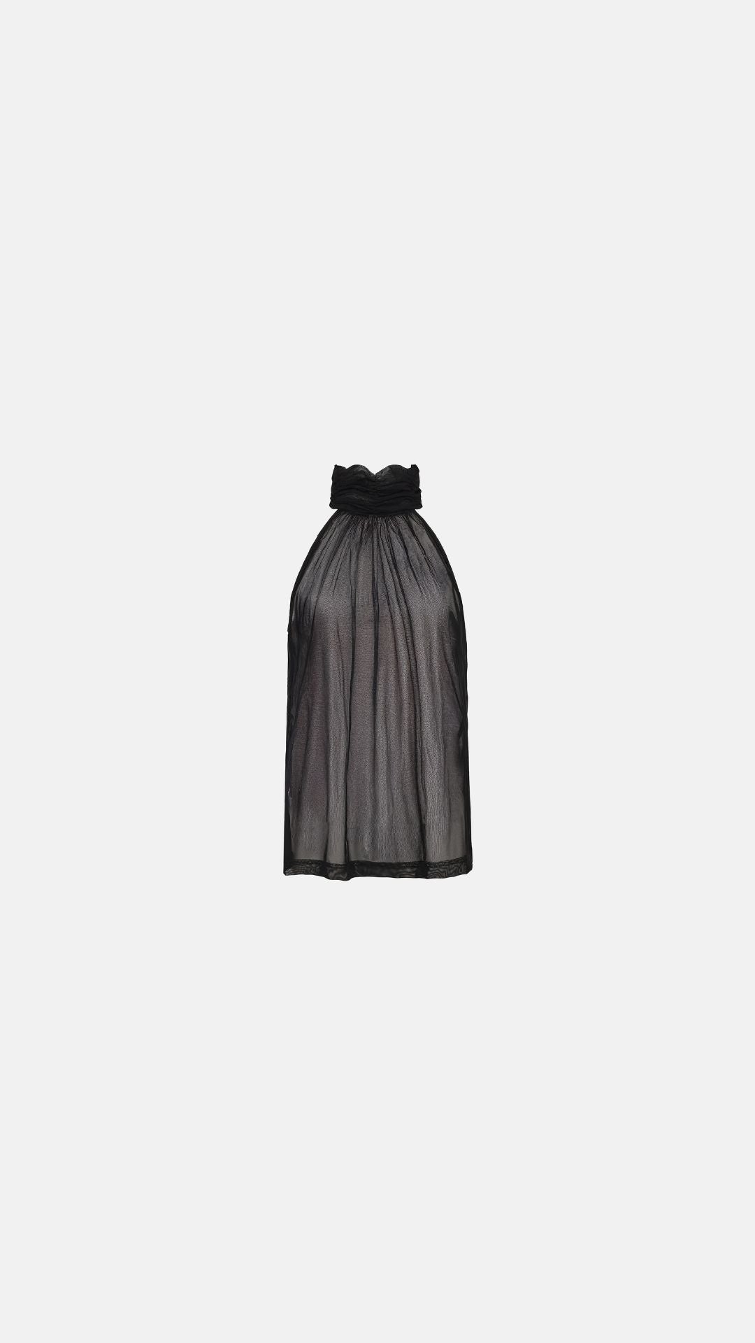 KYKLOS SHEER TOP BLACK